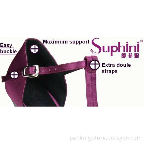 Purple Elegant Comfortable Tango Samba Dance Shoes for Competition